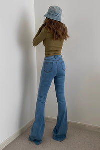 Nature High Waist Flared Hem Jeans