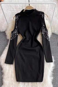 Fashion Women Long Sleeve Bodycon Mini Dress