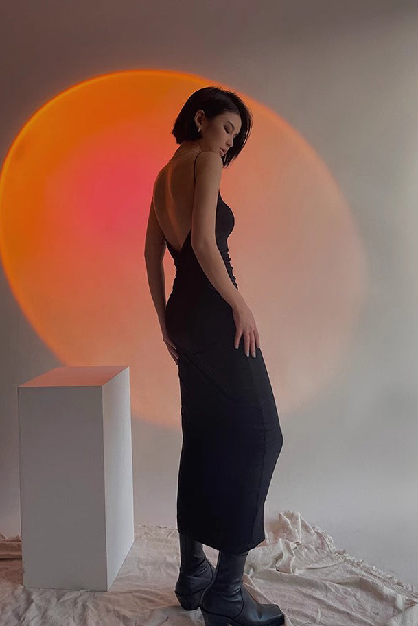 Women's Sexy Spaghetti Straps Backless Bodycon Dress