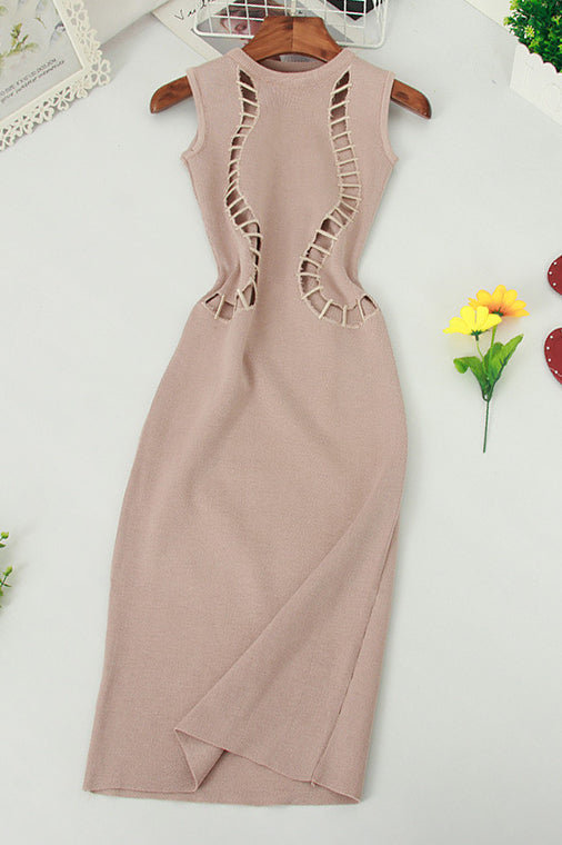 Women Sexy Hollow Sleeveless Maxi Dress