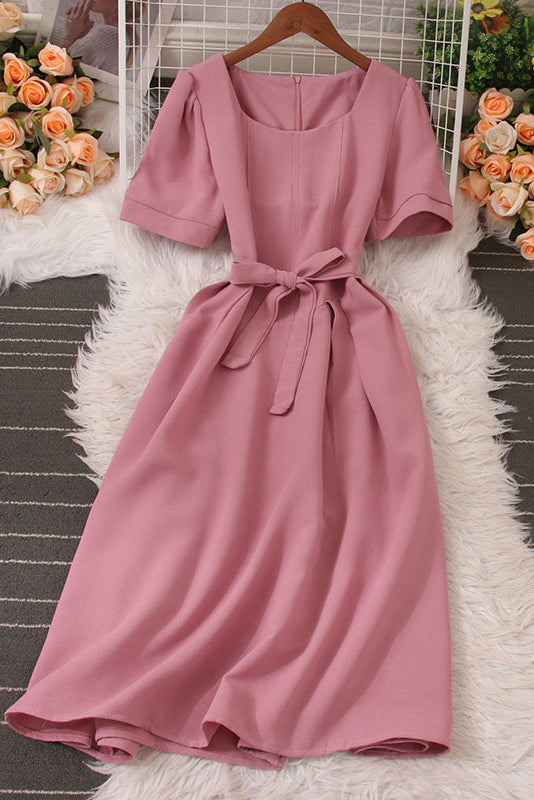 Fashion Women Short Sleeve Zip Strappy Maxi Dress