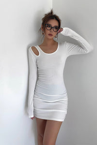 Women's Sexy Ribbed Long Sleeve Bodycon Dress