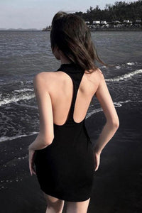 Sexy Women Backless Sleeveless Mini Dress