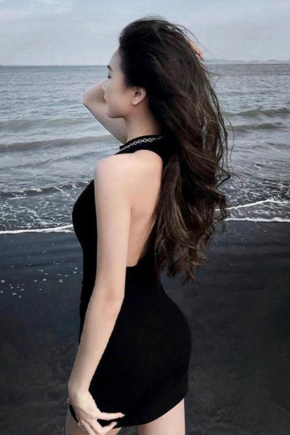 Sexy Women Backless Sleeveless Mini Dress