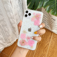 Case For Iphone With Real Flowers Transparent Mobile Phone Case For With Dried Flowers Protective Rubber Crystal Case Handmade Eternal Flower Art Case For Apple 11 12 13 14 15
