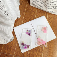 Case For Iphone With Real Flowers Transparent Mobile Phone Case For With Dried Flowers Protective Rubber Crystal Case Handmade Eternal Flower Art Case For Apple 11 12 13 14 15