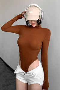 Women Fashion Long Sleeve Tight Bodysuit