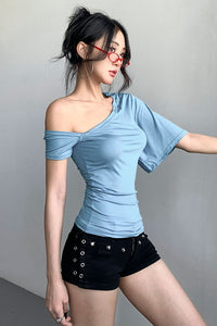 Sexy Women Slash Neck Off Shoulder Top Tee