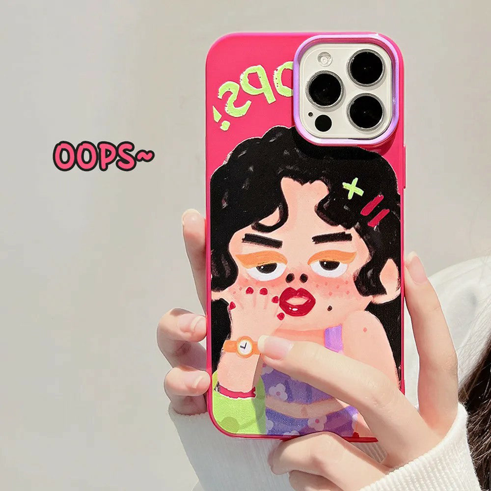 Women Fashion Cartoon Cute Ugly Cute Girl Apple Phone Case