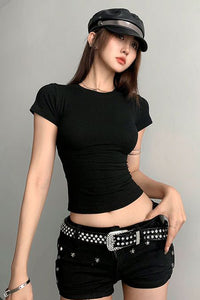 Fashion Women Short Sleeve Tight Top Tee