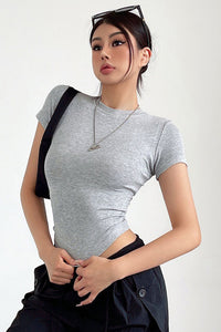 Women Fashion Stretch Short Sleeve Top Tee