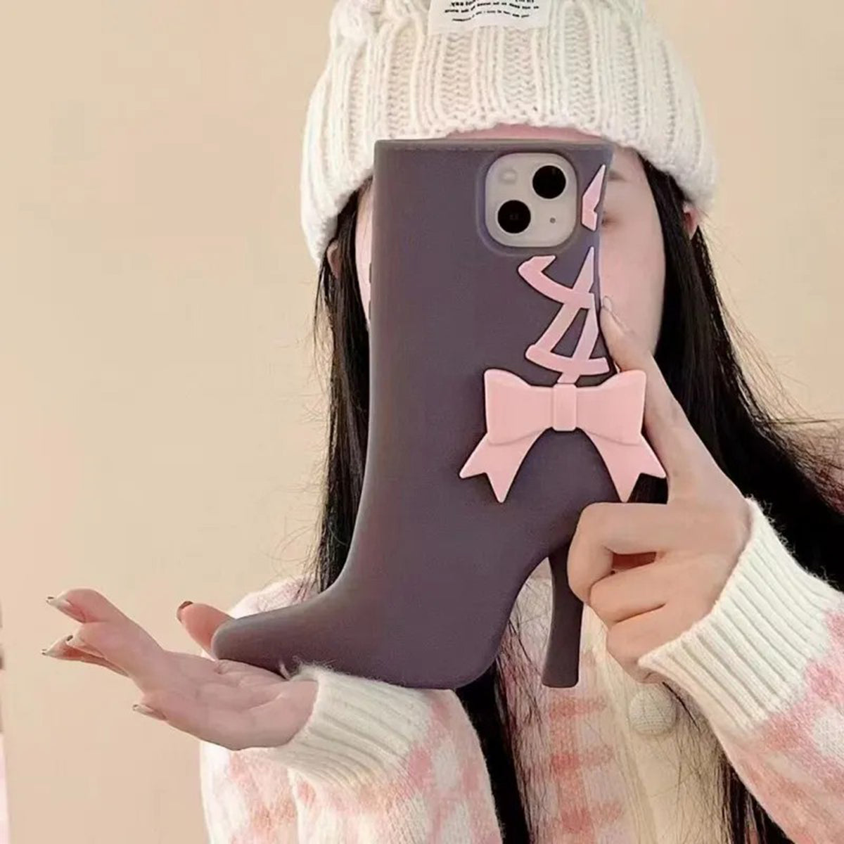 Cute Cartoon High-Heeled Shoes Phone Case Soft Gel Rubber Silicone 3D Cartoon Cover Cool Cases for iPhone 11 12 13 14 15