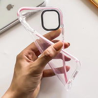 Women Fashion Transparent Two-Color Plain Painted Star Heart Apple Phone Case