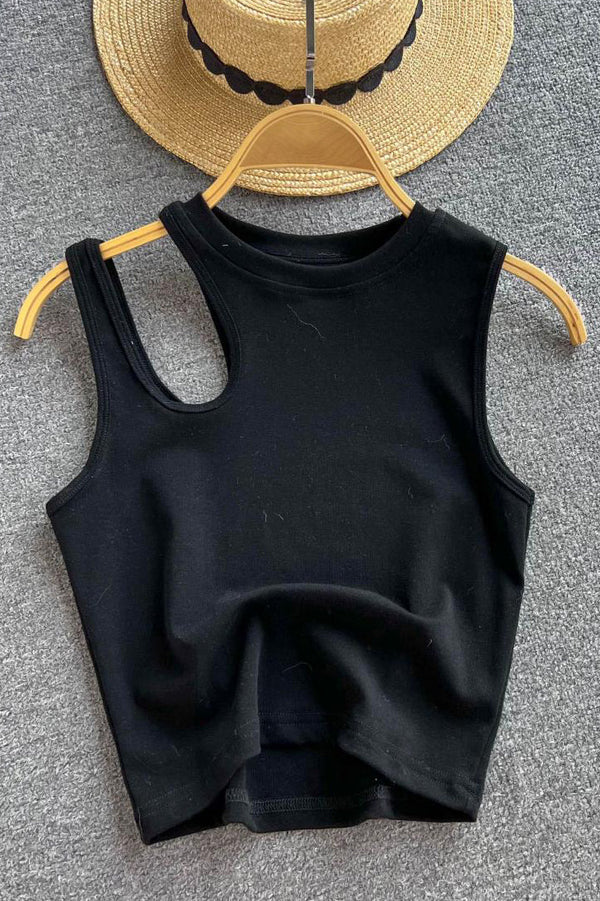 Tank Tops Women Fashion Hollow Out Sleeveless Casual Crop Tops