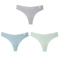 Women Fashion 3Pcs/Lot V Waist Cotton G-String Thong Panties String Underwear Briefs Lingerie Underpant Low-Rise Ladies Intimate