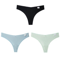 Women Fashion 3Pcs/Lot V Waist Cotton G-String Thong Panties String Underwear Briefs Lingerie Underpant Low-Rise Ladies Intimate