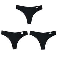 Women Fashion 3Pcs/Lot V Waist Cotton G-String Thong Panties String Underwear Briefs Lingerie Underpant Low-Rise Ladies Intimate