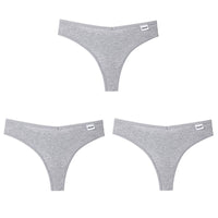 Women Fashion 3Pcs/Lot V Waist Cotton G-String Thong Panties String Underwear Briefs Lingerie Underpant Low-Rise Ladies Intimate