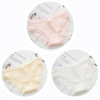 Women Fashion 3pcs Lace Panties Underwear Seamless Cute Bow Briefs Soft Comfort Lingerie Female Underpant