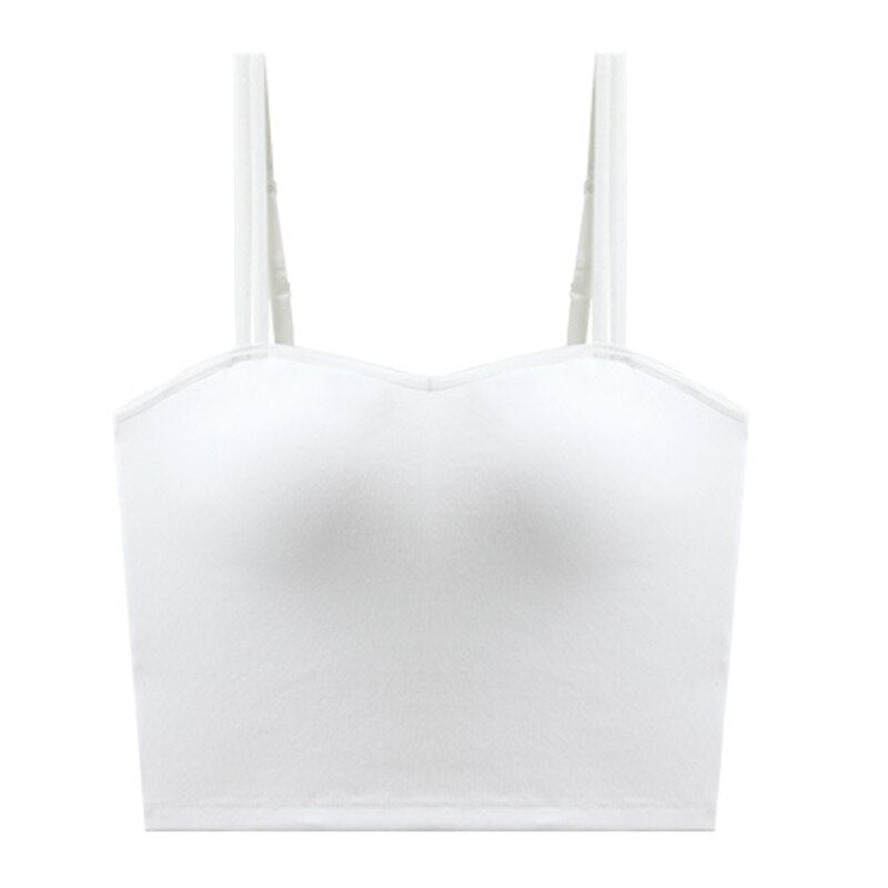 Women Fashion Female Push Up Bras Double Strap Crop Wirefree Brassiere Seamless Underwear With Built In Bra