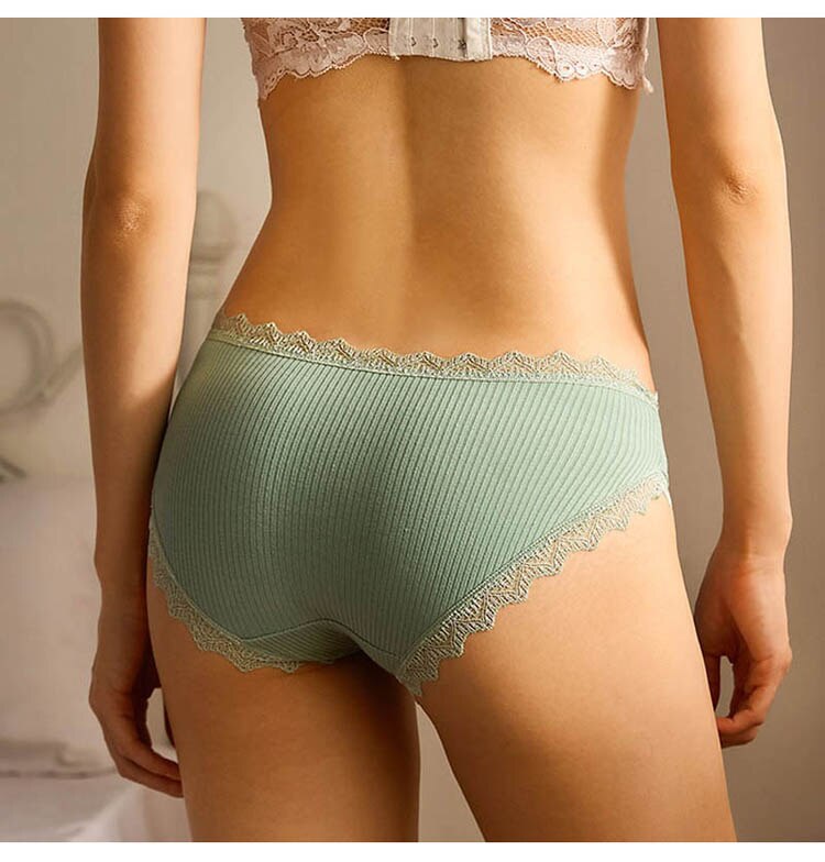 Women Fashion 3pcs Lace Panties Underwear Seamless Cute Bow Briefs Soft Comfort Lingerie Female Underpant