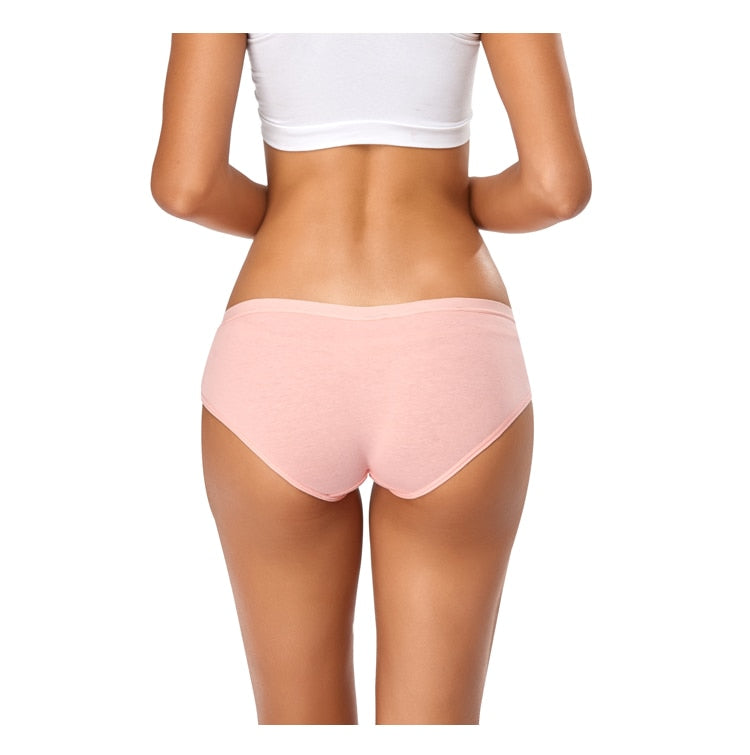 Women Fashion 5PCS Set Panties Cotton Underwear Solid Color Briefs Girls Low-Rise Soft Panty Underpants Female Lingerie
