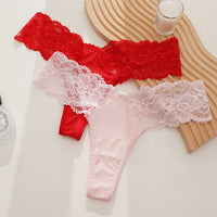 Women Fashion 2Pcs/Lot Lace Lingerie Temptation Low-waist Panties  Transparent G String Thong Seamless Underwear Intimates