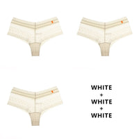 Women Fashion 3PCS/Set Panties Lace Low-waist Briefs Female Breathable Embroidery Underwear G String Underpant Lingerie