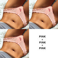 Women Fashion 3Pcs/Lot Lace Lingerie Temptation Low-waist Panties Fruit Ins Embroidery Transparent Briefs Seamless Underwear