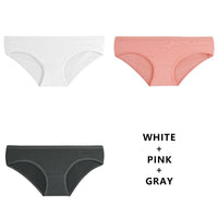 Women Fashion 3Pcs/Lot Panties Cotton Underwear Solid Briefs Girls Low-waist Lingerie G String Soft Breathable Intimates