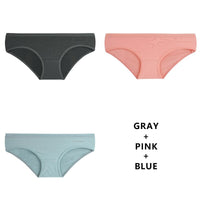 Women Fashion 3Pcs/Lot Panties Cotton Underwear Solid Briefs Girls Low-waist Lingerie G String Soft Breathable Intimates