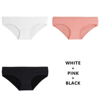 Women Fashion 3Pcs/Lot Panties Cotton Underwear Solid Briefs Girls Low-waist Lingerie G String Soft Breathable Intimates